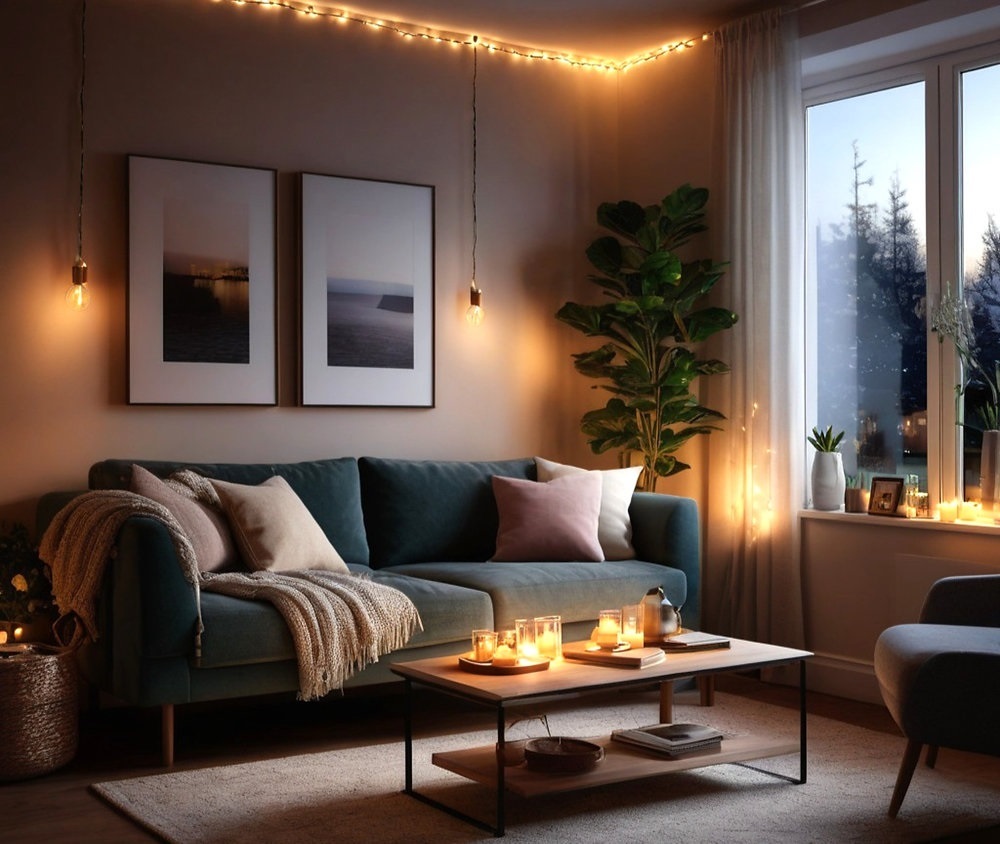 How do I make my living room cozy with lights?